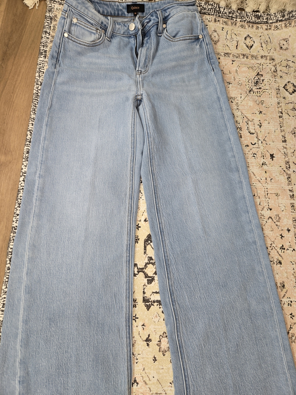 Quince Light Blue Wide-Leg High-Rise Jeans SZ 26